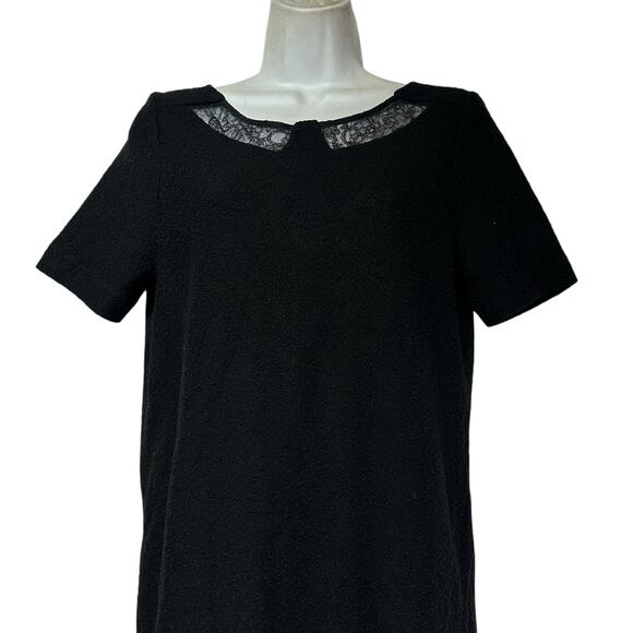 Marc Jacobs Black Wool Boucle Lace Mod Shift Dress Size S - Picture 2 of 10